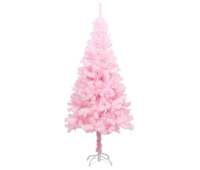 árbol de navidad - árbol navideño preiluminado con luces y bolas rosa 150 cm