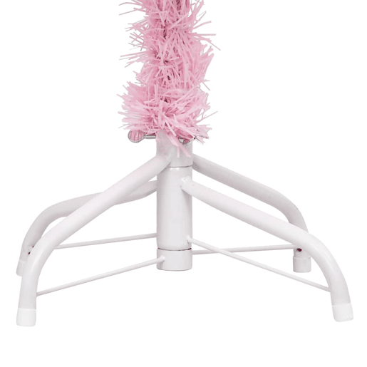 Árvore Natal artificial pré-iluminada c bolas PVC rosa