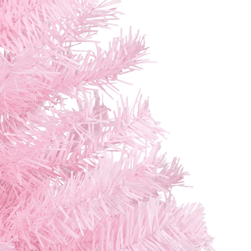 Árvore Natal artificial pré-iluminada c bolas PVC rosa