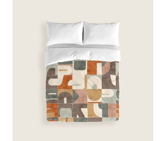 Naturals - funda nórdica estampada cama 150 - algodón extra suave - incluye 1 o 2 fundas de almohada - puzzle