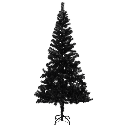 Árvore Natal artificial pré-iluminada c bolas PVC preto Árvore Natal artificial pré-iluminada c bolas PVC preto