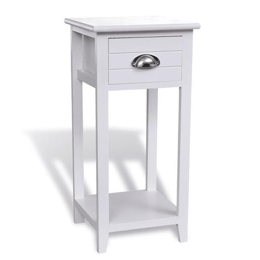 Mesa De Cabeceira - Mesinha De Cabeceira com 1 gaveta, branco
