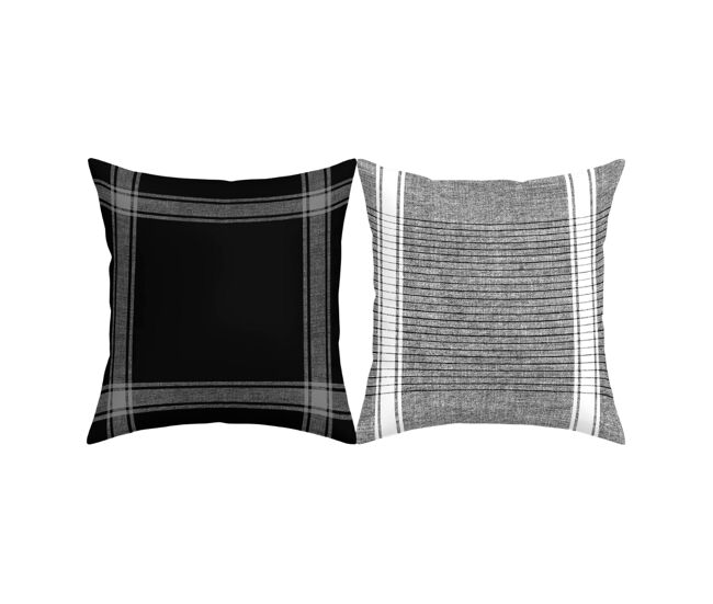Naturals - funda de cojín estampado - con cremallera - sin relleno - 50x50 cm - 100% algodón - check