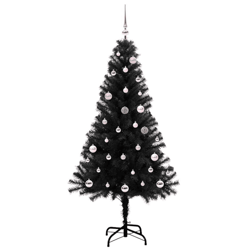 Árvore de Natal - Pinheiro de Natal com 150 LEDs com suporte Preto 150 cm PVC