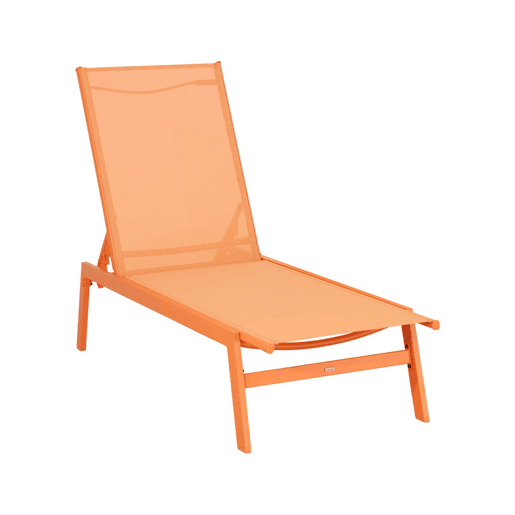 Transat de aço multi posições, set de 2, Flora, Laranja, 155x59x106 cm