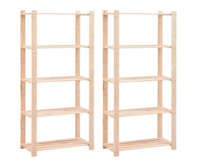 Estantería de 5 niveles (juego de 2) 80 x 38 x 170 cm 250 kg beige 02_0045735