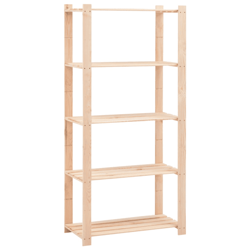 Conjunto de 2 prateleiras para armários de 5 níveis 80 x 38 x 170 cm 250 kg bege 02_0045735