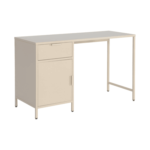 Secretaria em aço laminado, 1 gaveta, Soho, Beige, 120x60x75 cm