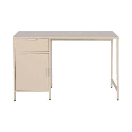Secretaria em aço laminado, 1 gaveta, Soho, Beige, 120x60x75 cm
