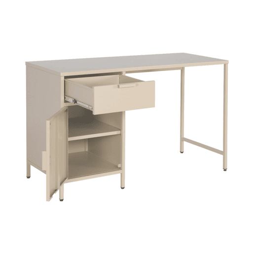 Secretaria em aço laminado, 1 gaveta, Soho, Beige, 120x60x75 cm