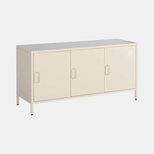 Móvel de TV industrial de metal com 3 portas, 120cm, Alabama, Creme, 120x40x60 cm