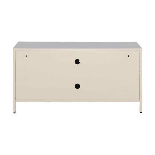 Móvel de TV industrial de metal com 3 portas, 120cm, Alabama, Creme, 120x40x60 cm