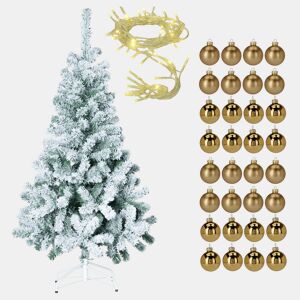 Conjunto de árvore de Natal + guirlanda 80 LEDs + 32 bolas