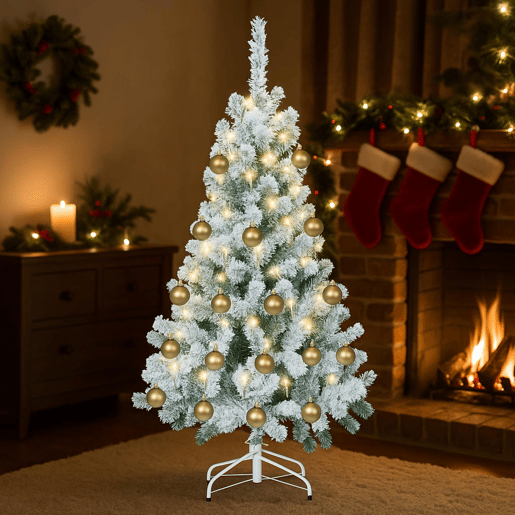 Conjunto de árvore de Natal + guirlanda 80 LEDs + 32 bolas