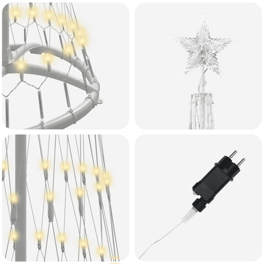 Árvore de Natal - Pinheiro de Natal LED Branco quente 51 x 51 x 190 cm Metal