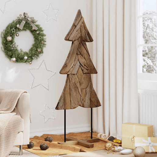 Árvore de Natal - Pinheiro de Natal Castanho 150 cm Madeira de teca maciça