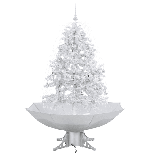 Árvore de Natal c neve base formato guarda-chuva 140 cm branco
