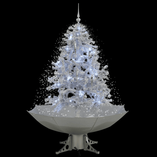 Árvore de Natal c neve base formato guarda-chuva 140 cm branco