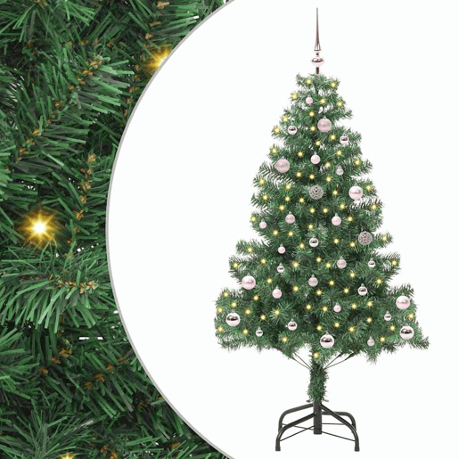 Árvore de Natal - Pinheiro de Natal com 150 LEDs com suporte Verde 150 cm PVC