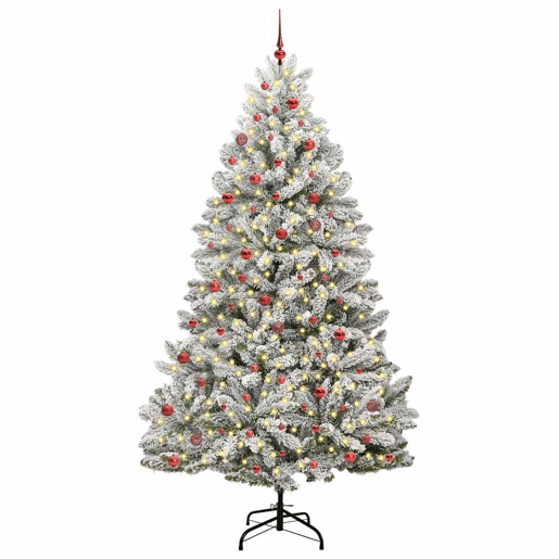 Árvore de Natal - Pinheiro de Natal Artificial Verde e Branco 270 cm PVC e Metal