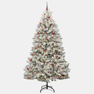 Árvore de Natal - Pinheiro de Natal Artificial Verde e Branco 270 cm PVC e Metal