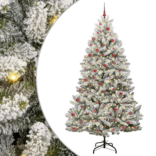 Árvore de Natal - Pinheiro de Natal Artificial Verde e Branco 270 cm PVC e Metal