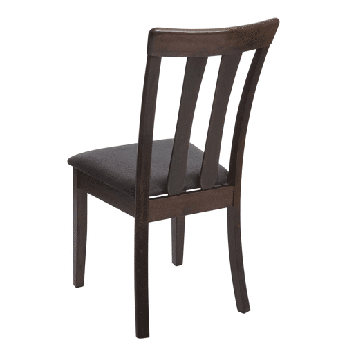 Conjunto de 2 cadeiras de jantarcozinha em tecido cinza escuro e madeira maciça marrom escura 04_0002966