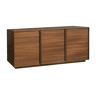 Buffet efeito madeira 3 portas, 160cm, Kuba, Madeira de nogueira, 160x43x75 cm