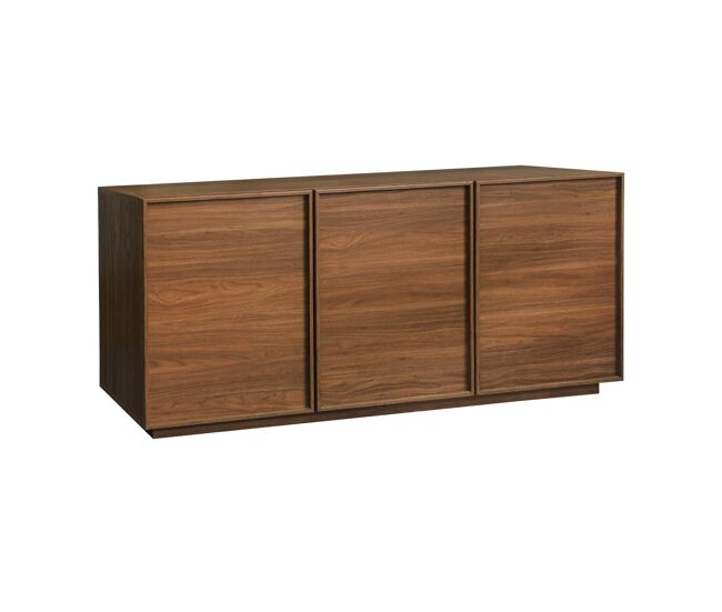 Aparador efecto madera 3 puertas, 160cm, kuba, nogal, 160x43x75 cm