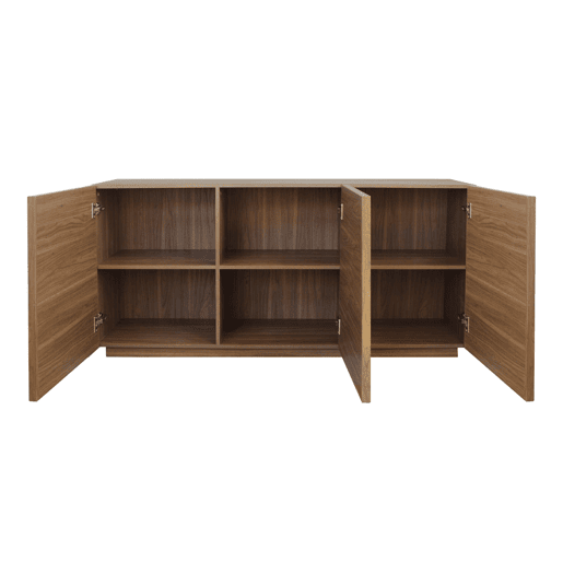 Buffet efeito madeira 3 portas, 160cm, Kuba, Madeira de nogueira, 160x43x75 cm