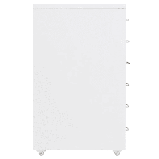 Armário de escritório com gavetas 6 gavetas 28 x 41 x 69 cm metal branco DEC024568