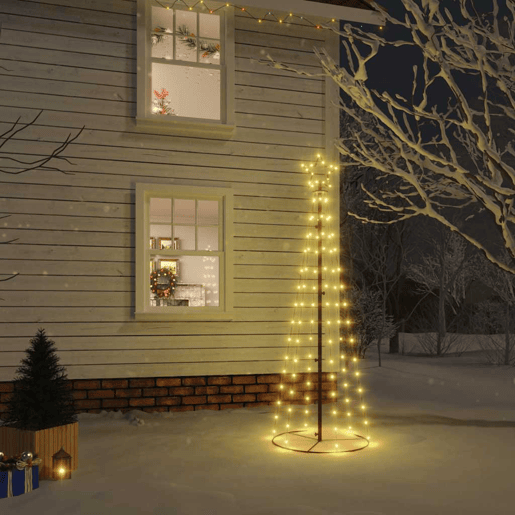 Árvore de Natal - Pinheiro de Natal em cone 108 luzes LED 70x180 cm branco quente