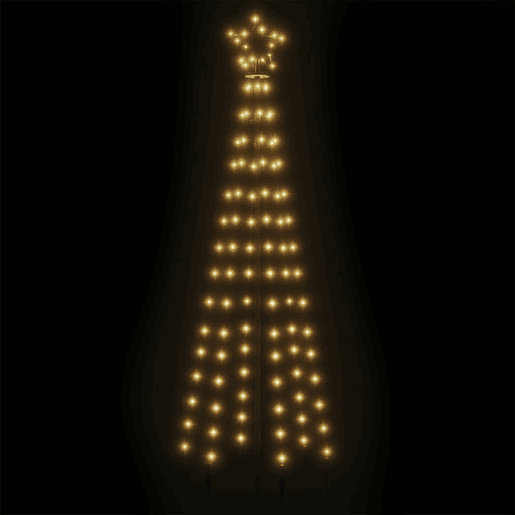 Árvore de Natal - Pinheiro de Natal em cone 108 luzes LED 70x180 cm branco quente