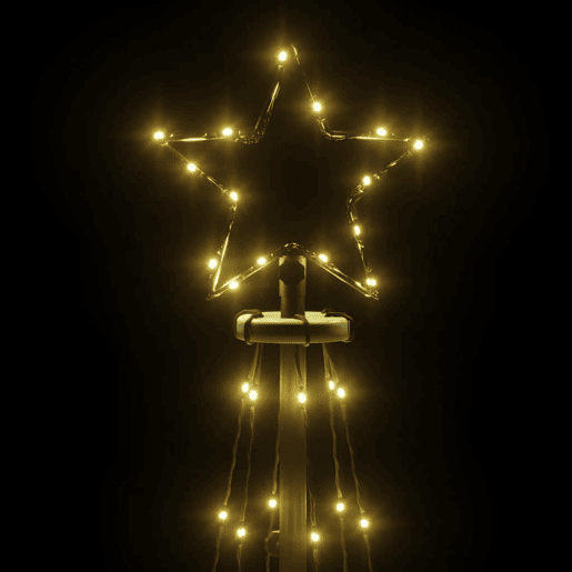 Árvore de Natal - Pinheiro de Natal em cone 108 luzes LED 70x180 cm branco quente