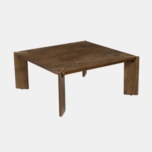 Mesa de centro exótica quadrada em madeira maciça, Reva, Madeira de nogueira, 80x80x36 cm
