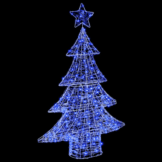 Árvore de Natal - Pinheiro de Natal com 100 LEDs Azul 120 cm Acrílo