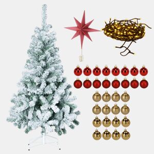 Conjunto de Natal: Árvore + Estrela + Guirlandas 80 LEDs + 32 Bolas