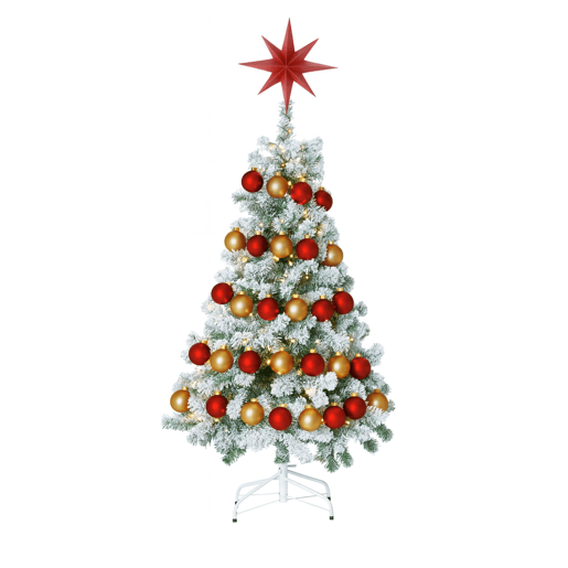 Conjunto de Natal: Árvore + Estrela + Guirlandas 80 LEDs + 32 Bolas