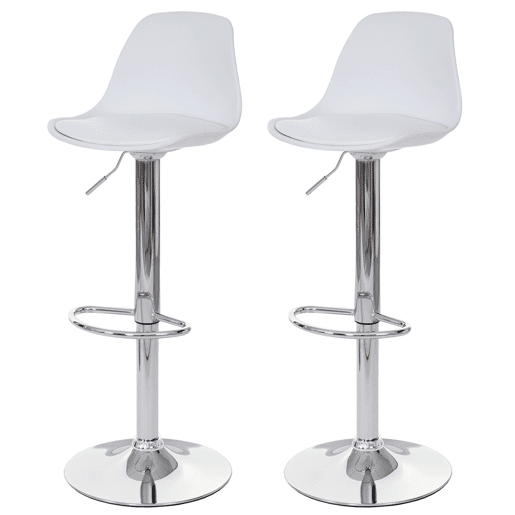 2 banquetas de bar giratórias em material sintético branco base e estrutura em aço cromado 04_0000122