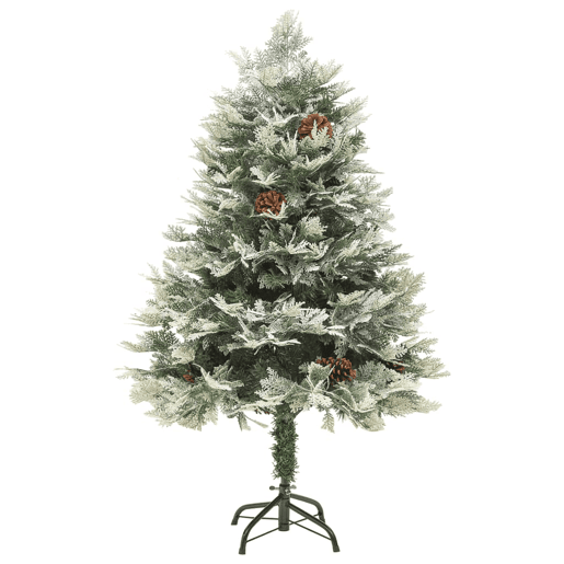 Árvore de Natal com pinhas pré-iluminada 150 cm PVC e PE verde Árvore de Natal com pinhas pré-iluminada 150 cm PVC e PE verde