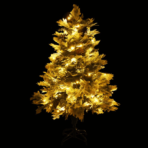 Árvore de Natal com pinhas pré-iluminada 150 cm PVC e PE verde Árvore de Natal com pinhas pré-iluminada 150 cm PVC e PE verde