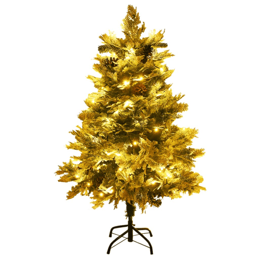 Árvore de Natal com pinhas pré-iluminada 150 cm PVC e PE verde Árvore de Natal com pinhas pré-iluminada 150 cm PVC e PE verde