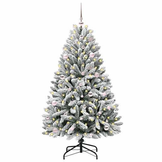 Árvore de Natal - Pinheiro de Natal Artificial Verde e Branco 150 cm PVC e Metal