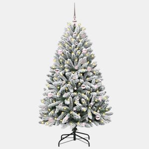 Árvore de Natal - Pinheiro de Natal Artificial Verde e Branco 150 cm PVC e Metal