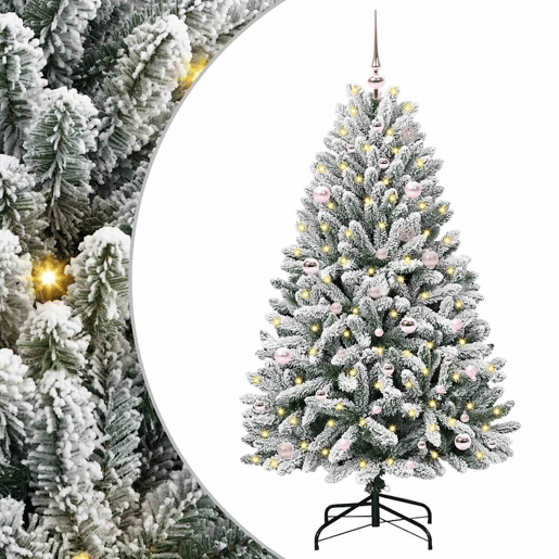 Árvore de Natal - Pinheiro de Natal Artificial Verde e Branco 150 cm PVC e Metal