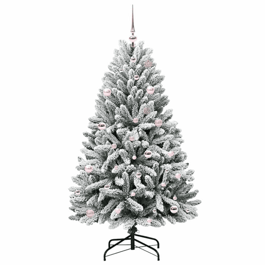 Árvore de Natal - Pinheiro de Natal Artificial Verde e Branco 150 cm PVC e Metal