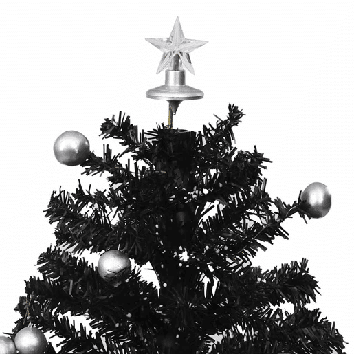 Árvore Natal c neve base formato guarda-chuva 75 cm PVC preto