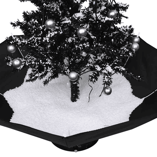 Árvore Natal c neve base formato guarda-chuva 75 cm PVC preto