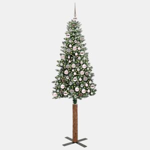 Árvore de Natal - Pinheiro de Natal Slim com 300 LEDs Verde e Branco 180 cm