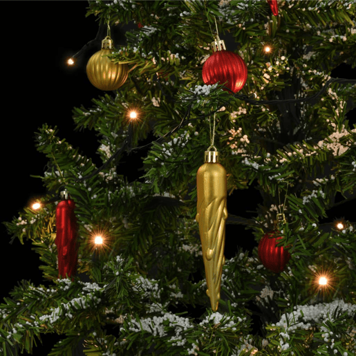 Árvore de Natal com neve base formato guarda-chuva 140 cm verde